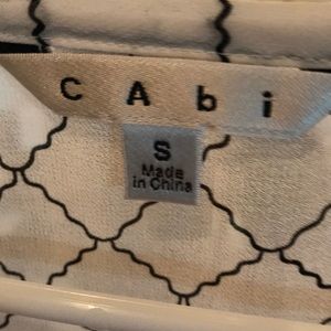 Cabi White Print Chiffon Button Front Small